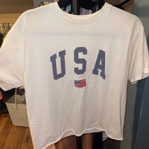 Pacsun cropped white tee